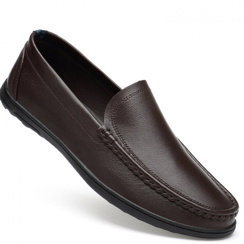 Men's shoes spring 2019 new leather shoes Men's Korean version genuine leather casual shoes Male trends 100 hitch a foot pedal sloth shoes