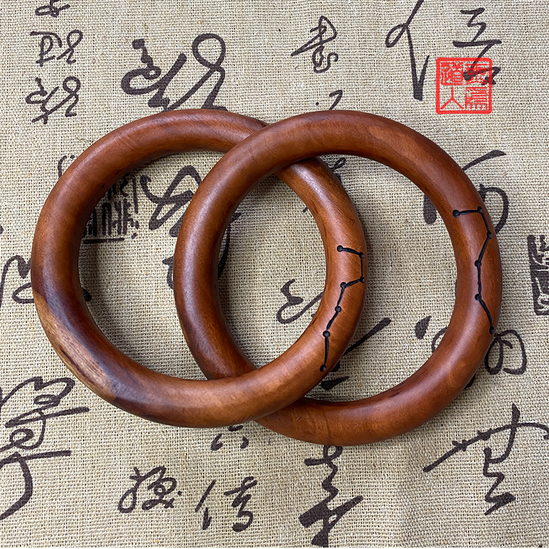 Natural Lightning Strike Date Wood Dry Kun Yin & Yang Bracelet Dry Kun Ring Hand Ring Hand Rings Handmade Integrated Without Splicing Lightning Strike Wood Carving