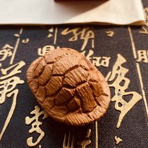 Pure handmade natural lightning strike wood rich armor one side body protection handle piece Taoist lightning strike jujube wood hanging wood carved gold turtle shell