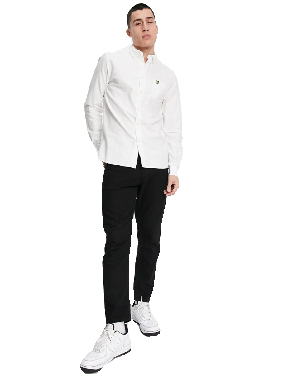 Покупатель Lyle & Scott 2024 года Новый мужской лонгслив белая рубашка Slim и Daily Versatile
