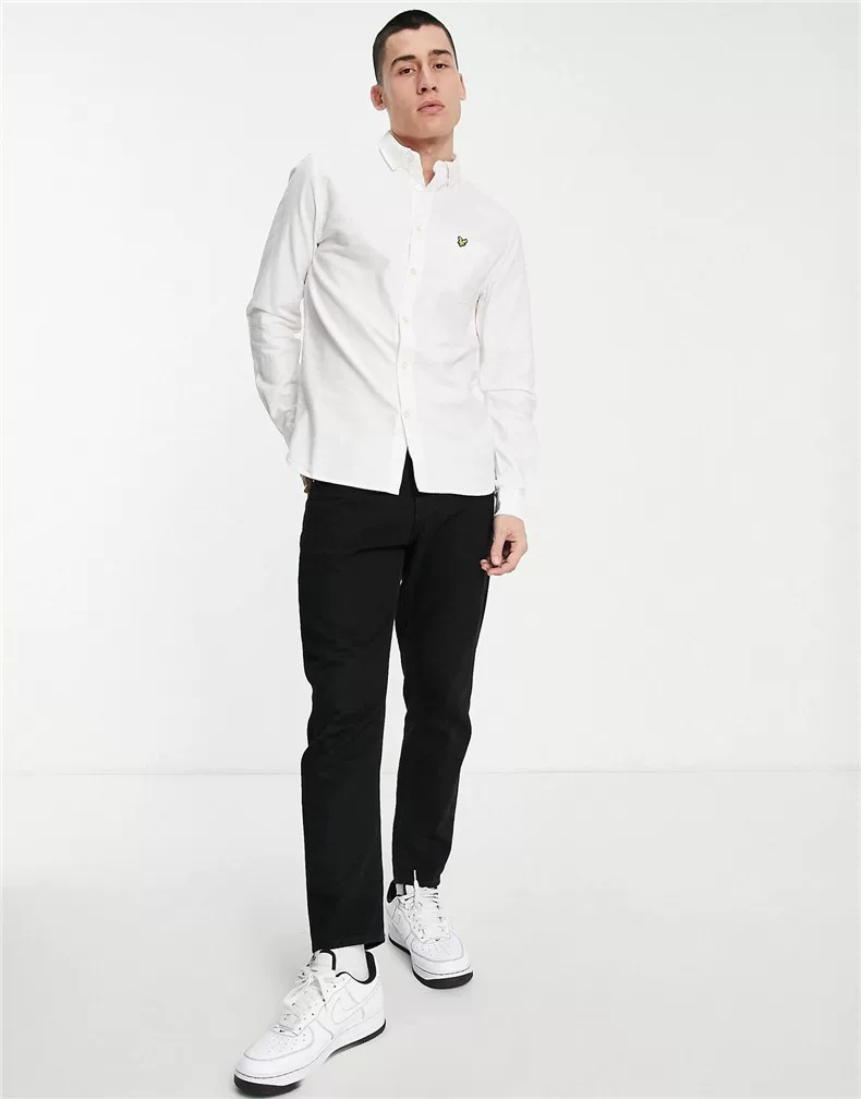 Покупатель Lyle & Scott 2024 года Новый мужской лонгслив белая рубашка Slim и Daily Versatile