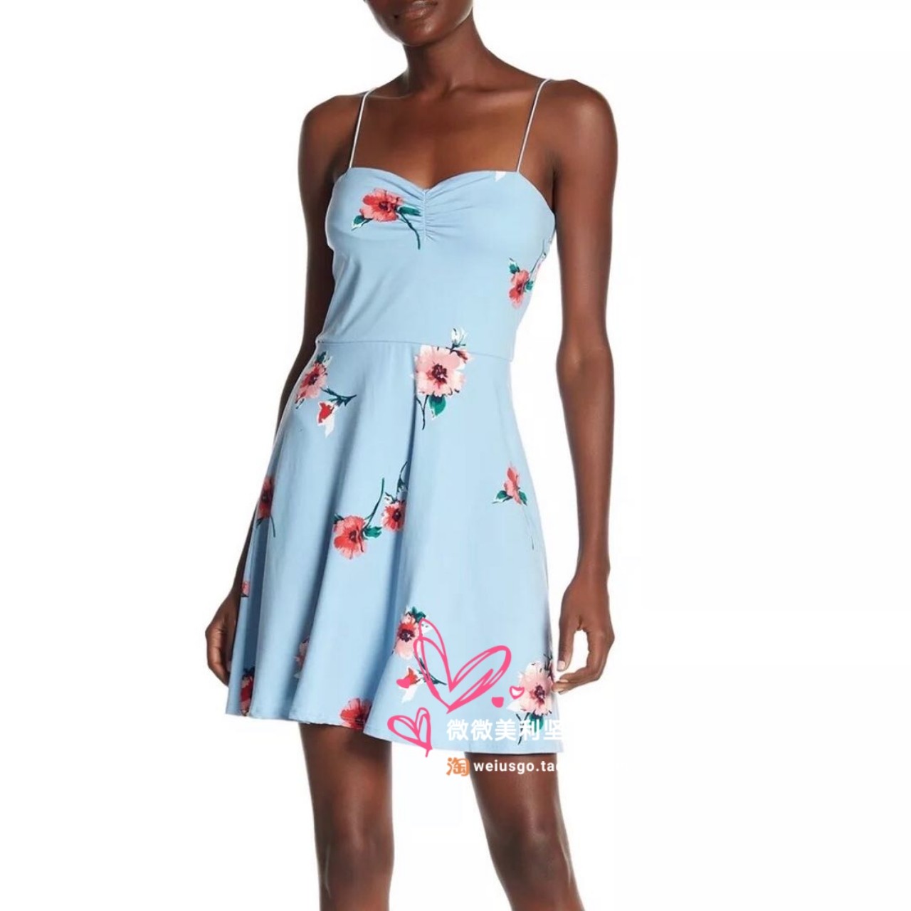 O U.S. Direct Mail R3329 SOCIALITE Sky Blue Strapless Sling Dress Polyester Stretch L Size