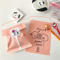 South Korea Ins Brief Cute Cartoon Drawing Plaid Environmental Friendly Containing Paper Bag Gift Packaging Bag Swing Pat Props