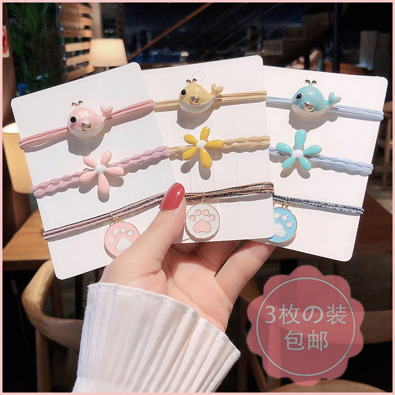 Fairy Mori hair ring female Korean version of the net red ins small whale hair ring girl cute dandruff hair ring headdress