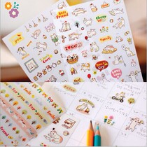 The Japan-ROK version of the new Katong peoples qi creative kitty PVC transparent diary expression stickers for a total of 6 pieces