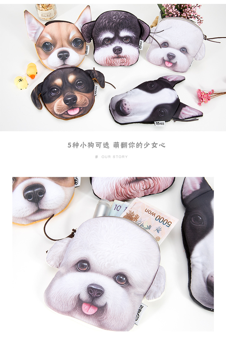 Mèo Fan Harajuku Dog Chao Meng Ví Tiền Xu Sáng Tạo Wang Xingren Vải Nghệ Thuật Đồng Xu Ví của Phụ Nữ Túi Ly Hợp Túi ví ví da