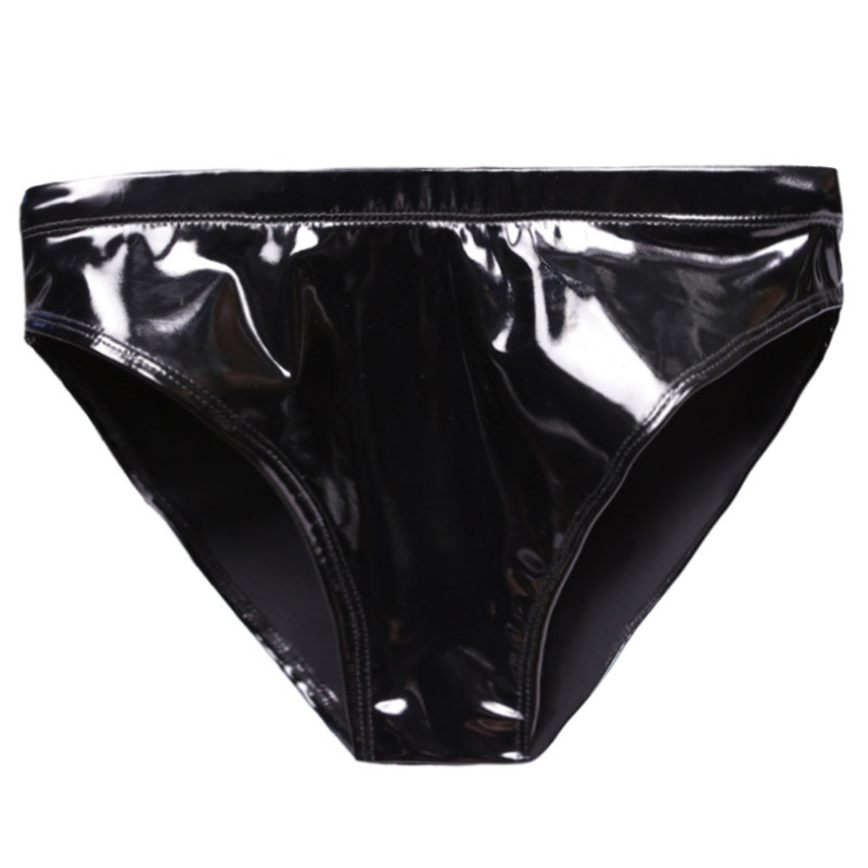 Glossy Patent Leather Triangle Panties for Women, Latex Ammonia Sexy Lingerie, Mirror Shiny Pu Leggings, Nightclub Hip-Hugging Shorts