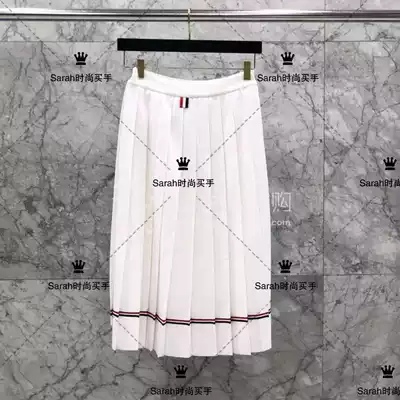  Thom Browne 19ss net red same style college style stitching high waist pleated skirt skirt female