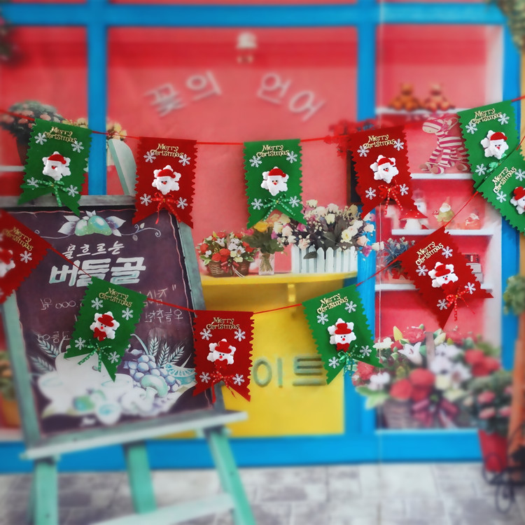 Christmas colourful flag-pull flag for elderly snowman with 8-face flag and flag Christmas solid suspension-style ceiling flag