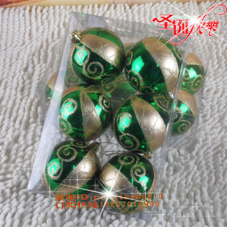 7CM Christmas Painted Balls Pendant ball pendant Jeroy green bright light Ball matt ball Plated Ball