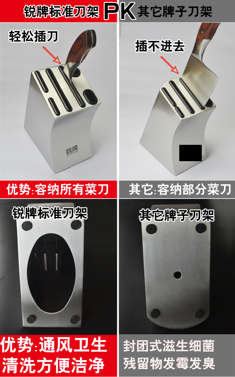Dao giữ 430 thép không gỉ kệ dao hộp lưu trữ nhà bếp cung cấp đơn giản dao giữ bếp chảo bếp từ