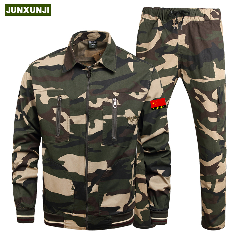 Summer camouflamenswear suit men's special soldiers pure cotton labor conserved thin clothes electric welded military-industrial wear resistant work clothes