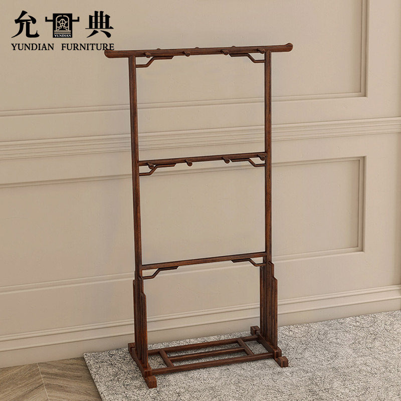 Elegant Xuanguan Room Bedroom Bedroom Shelf Red Wood Solid Wood Clothing Cap Rack Hung Hanger Floor Living-room Clothes Holding Layer Shelf