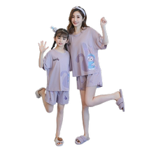 Model pajamas child summer mother and daughter dress short sleeve air conditioning clothesHome girl summer ice wire