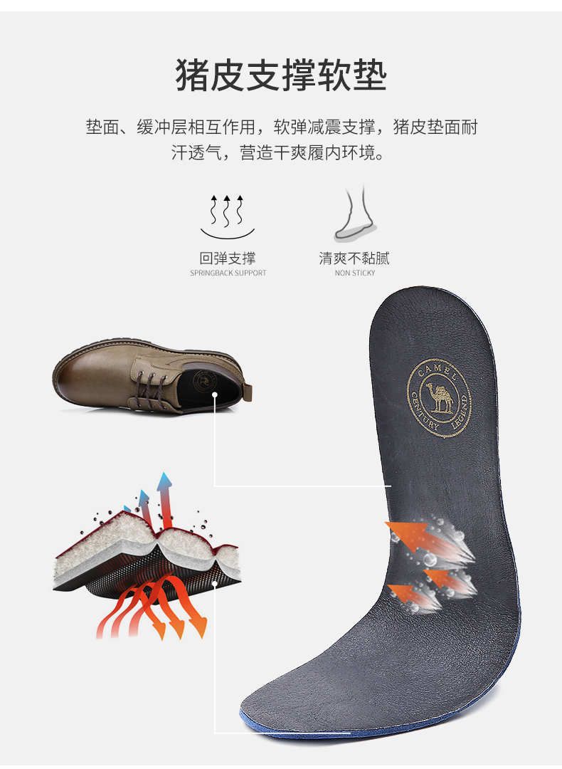 Giày nam lạc đà mùa thu mới kinh doanh bình thường thấp để giúp đồ da thời trang dụng cụ gió chính thức cửa hàng chính thức - Giày thấp giày thể thao nam nike