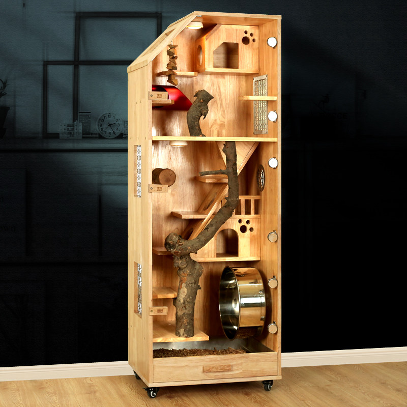 Chinchilla cage cabinet cage villa luxury room special oversized castle with air conditioning ice nest log house home cooling customization