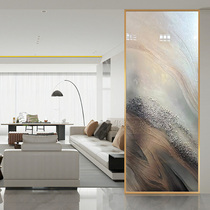 Modern simple glass screen entrance hall living room bathroom half wall art partition slate mechanism bottom carving