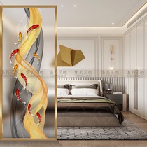 Living Room Screen Glass Partition Wall Light Extravagant Modern Minimalist Art Decor Home Light Transmission Mystic Background Nine-fish Plot