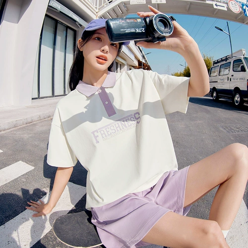 Летняя дышащая легкая и тонкая спортивная футболка polo для отдыха, оверсайз, короткий рукав