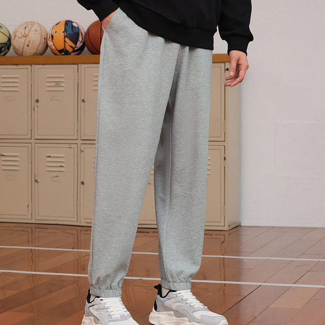 361 ກາງເກງຜູ້ຊາຍ sweatpants 2024 summer loose straight leg knitted sweatpants gray trousers casual for women