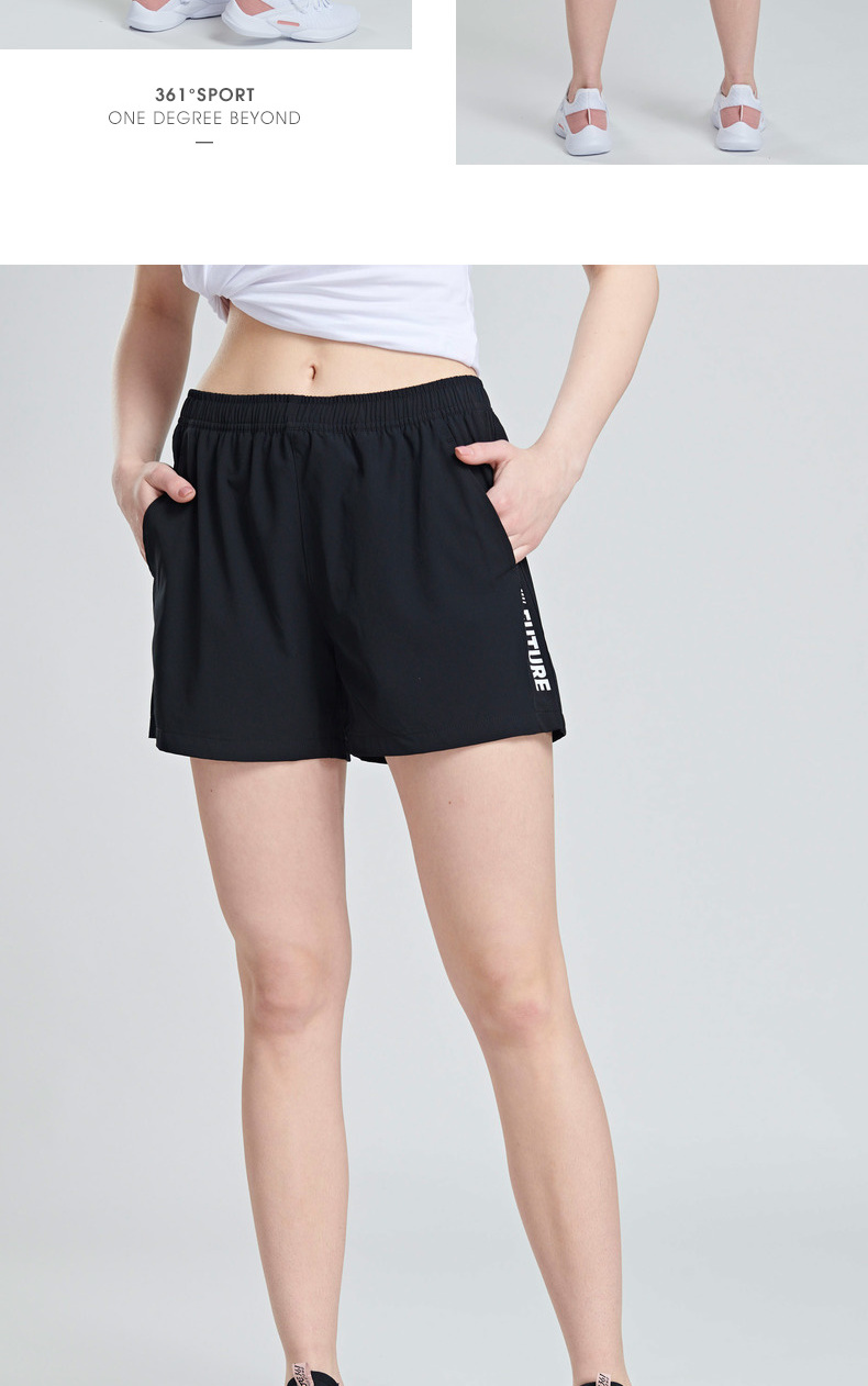 361 quần short mùa hè mỏng phần rộng thoáng khí eo cao quần thẳng chạy thể dục quần bó sát màu đen - Quần thể thao quần thể thao nam adidas