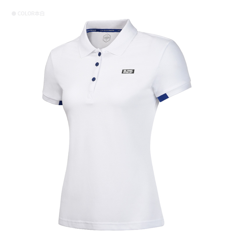 361 độ thương hiệu của phụ nữ mùa hè mới áo thun ve áo 361 trắng thấm mồ hôi cotton thể thao áo sơ mi POLO nữ thun polo