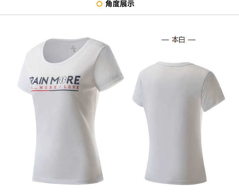 361 Bằng cấp nữ 2018 Mùa hè Áo thun cotton mới in Phụ nữ 361 Thời trang thoáng khí Áo thun cổ tròn tay ngắn - Áo phông thể thao áo tank top