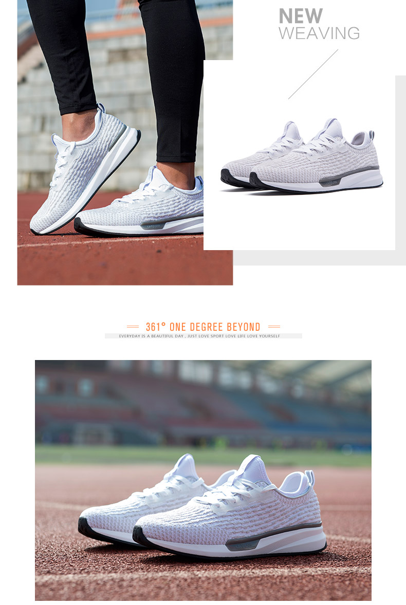 361 giày nam giày thể thao mới 361 độ cửa hàng flagship ba chiều dệt kim lưới non-slip chạy giày của nam giới giày chạy giày anta