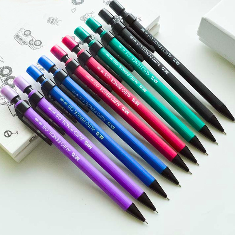 Morning light M-100 rubber bar active pencil automatic pencil 0 5mm student pencil 10 support box
