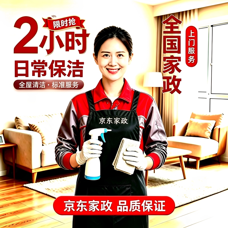 Jd Home Services 2-Hour Daily Household Cleaning Service, In-Home Cleaning Service with a Housekeeper Visiting Your Home for Hourly Cleaning Services