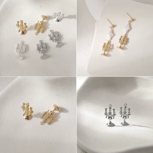 Ретро свеча, подвеска, серьги, ожерелье, аксессуары, 14 карат