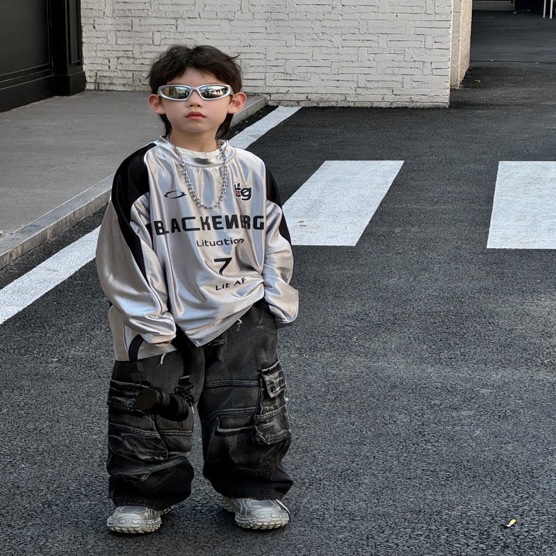 ストリートダンス子供用流行服ヒップホップ流行ブランド男の子ドラムパフォーマンス服ヒップホップストリート服女の子ダンス服