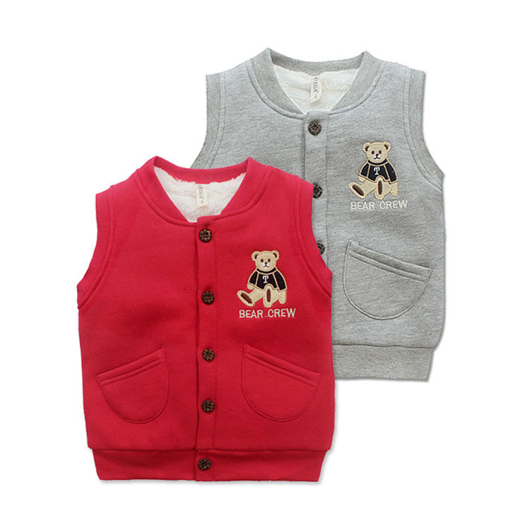 Children's vest vest thickens boy's plush vest autumn and winter girl baby baby baby warm horse jacket wear