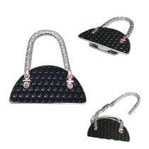 Creative multifunctional quadrilateral drilling hanging bag hook No-mark table light metal folding table edge wrapping handbag handbags hanging bag