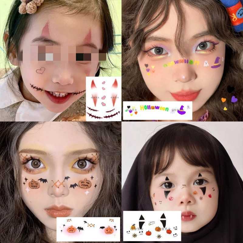 Su Xiaomu Children's Cartoon Pumpkin Tattoo Stickers, Small Ghost Colorful Letter Cute Ghost Lazy Face Stickers, Easy to Wash Off Su Xiaomu Children's Cartoon Pumpkin Tattoo Stickers, Small Ghost Colorful Letter Cute Ghost Lazy Face Stickers, Easy to Wash Off