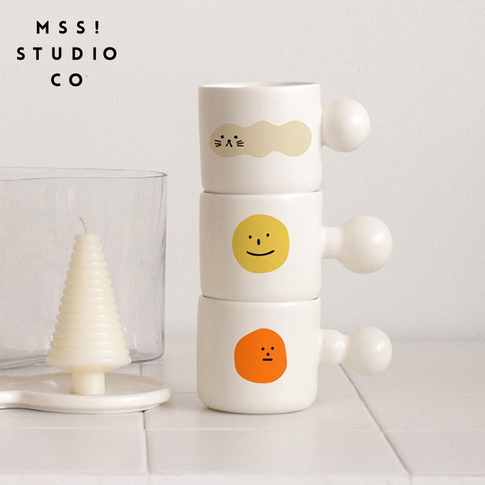 MSS Meow Warlock new cute expression snowball coffee latte cup ceramic cup Korean Nordic ins style