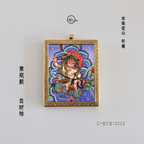 Pure Hand Painted White Chaetan God Carry-on Little Tang Carver Painting Like A Sign Gau Box Micro Tang Necklace Pendant Car Hanging amulet