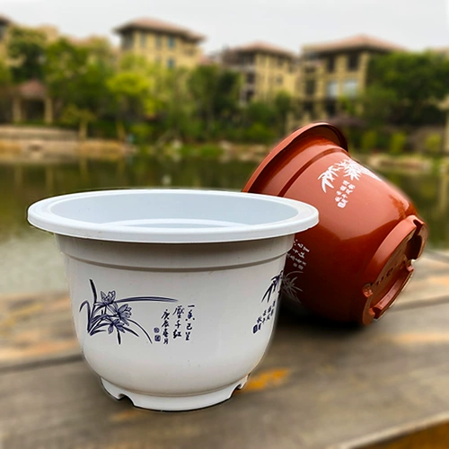 Пластиковый очень большой цветочный горшок, увеличенная толщина