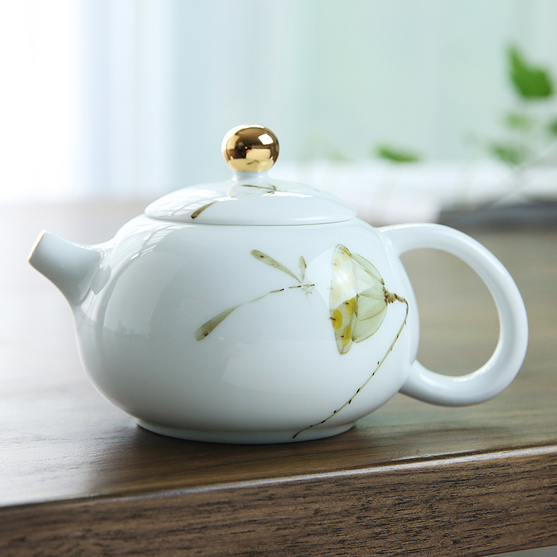 Hand painted ceramic teapot home utility-tea with tea filter Kettle Tea Maker handmade Sisch Kettle Single Pot small