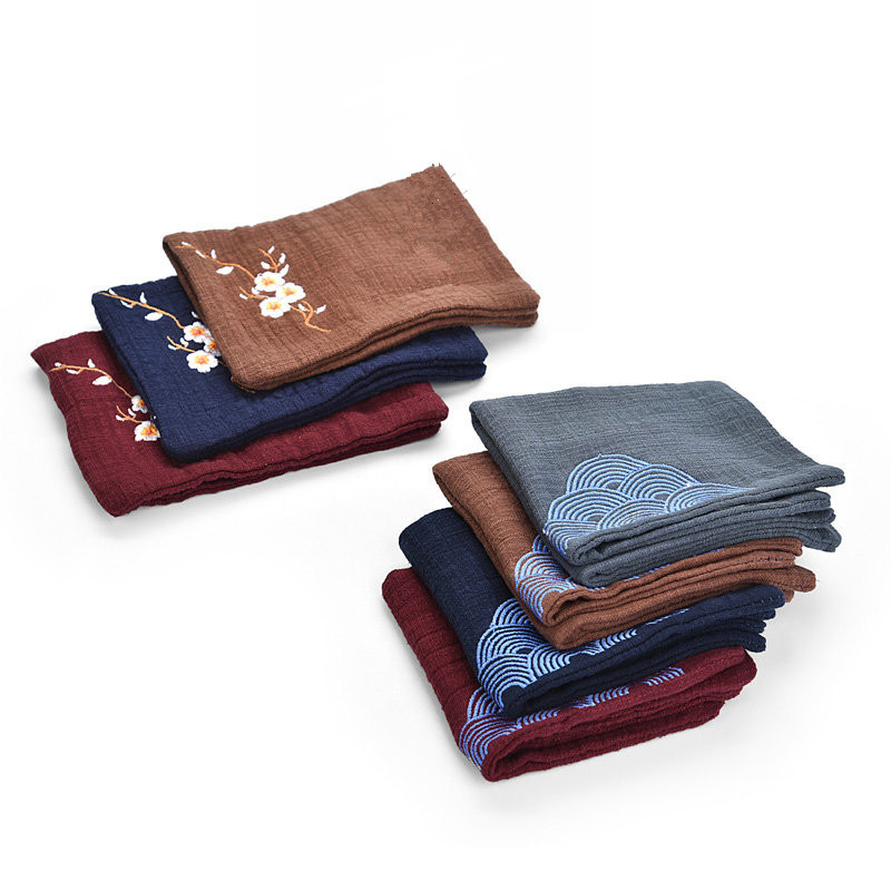Tea towels Absorbent Thickened Tea Table A Few Towels Rub Cotton Numb Zen retro Chinese Wind embroidery Gongfu Tea with tea cloth-Taobao