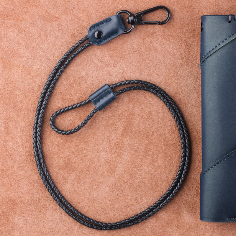 Mobile phone Bluetooth headphone hanging neck rope chest card documents sling camera braided genuine leather long hanging rope ornament fashion hanging band-Taobao