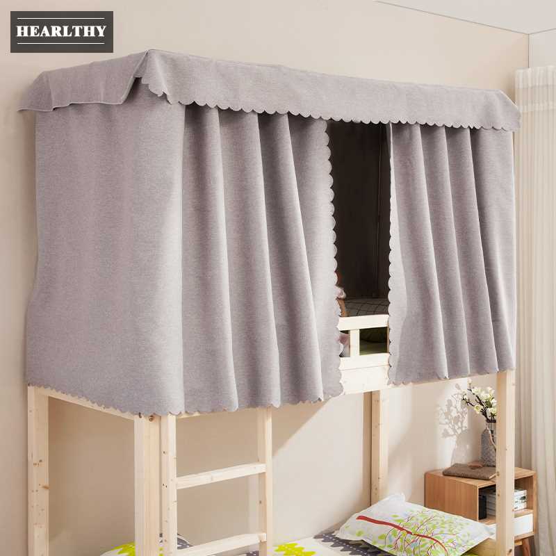 Hearlthy cotton lanh lanh đại học rèm cửa phòng ngủ ký túc xá dưới bóng râm màn che bụi đơn thoáng khí - Bed Skirts & Valances rèm che giường tầng	