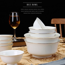 Bowl European bone China Phnom Penh 4 5 5 6 7 8 inch rich bowl High foot bowl Ceramic household rice bowl Noodle bowl