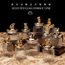 Glass sealed jar Storage jar with lid Medium and large food bottle Tea jar Household kitchen grain storage box