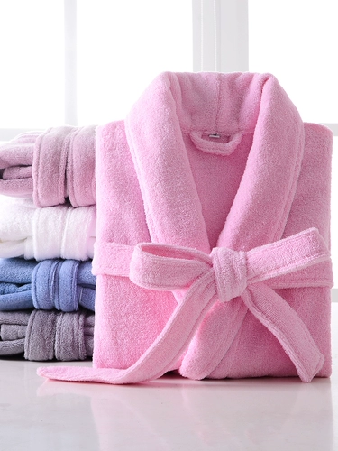 Хлопковый демисезонный быстросохнущий банный халат для влюбленных подходит для мужчин и женщин, увеличенная толщина