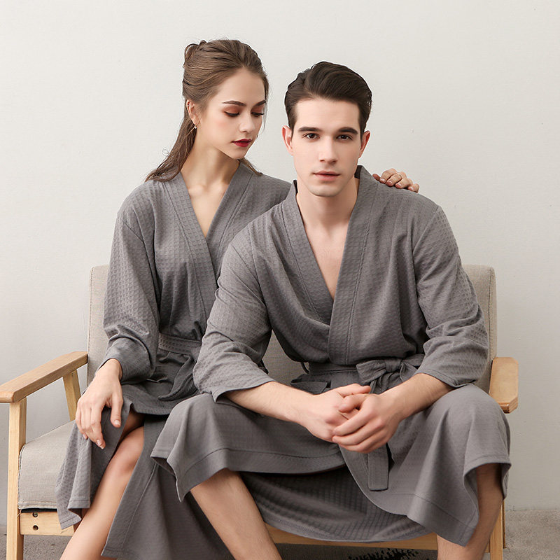 Couple's nightgown A pair of 2021 new men and women's summer water absorption quick-drying hotel bathrobes thin trendy pajamas