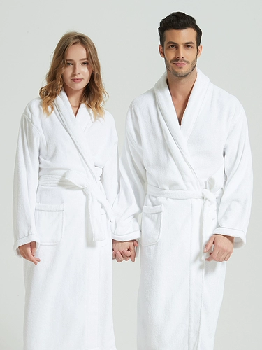 Хлопковый демисезонный быстросохнущий банный халат для влюбленных подходит для мужчин и женщин, увеличенная толщина