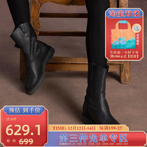 Niu Man Boots Chinese style full-level cowhide boots three seasons a pair of cowhide boots