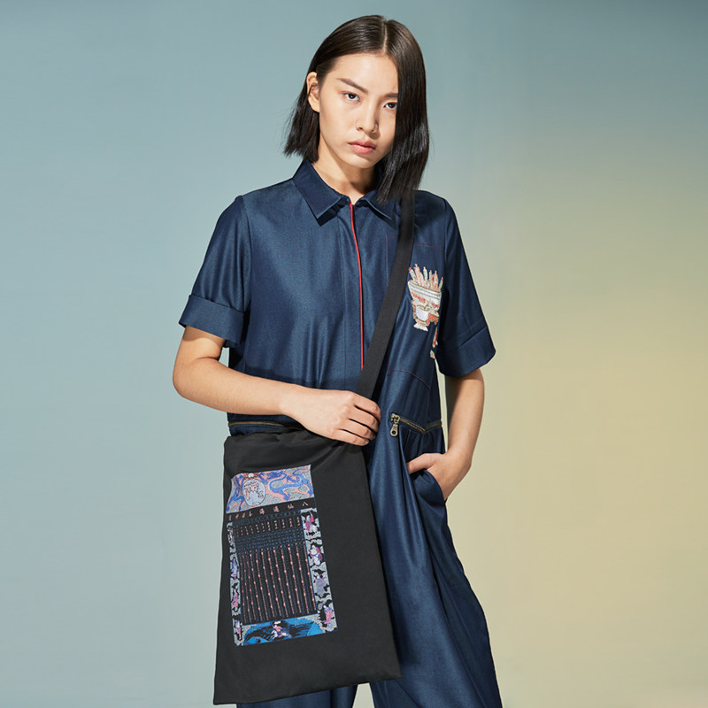 Space Chinese style retro screen printing design fashion shoulder bag literature and art diagonal handbag personality bag