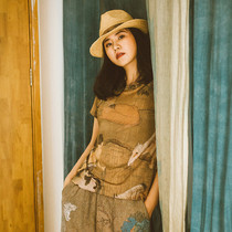 (Mustard Original) Bath Horse Chinese Retro Positioning Printing Qur Art Model T-shirt woman